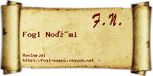 Fogl Noémi névjegykártya