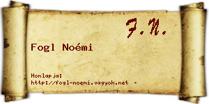 Fogl Noémi névjegykártya